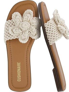 Cushionaire Gemma Knit Square Toe Memory Foam Sandals